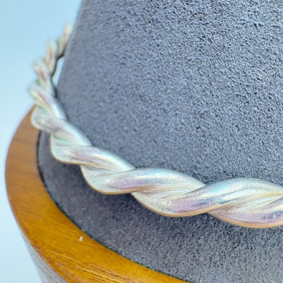 VTG Solid Sterling Silver 925 Twist Design Bangle Bracelet Size 7.5" Fit - Picture 2 of 10